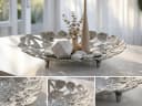 FINEBUY Dekoschale Oval Silber Aluminium 49cm Bild 4