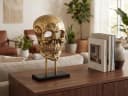 FINEBUY Dekofigur Totenkopf 57cm Aluminium Gold Bild 1