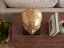 FINEBUY Dekofigur Totenkopf 57cm Aluminium Gold Bild 5