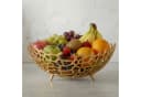 FINEBUY Obstschale Aluminium Gold 46cm Korallenoptik Bild 2