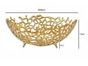 FINEBUY Obstschale Aluminium Gold 46cm Korallenoptik Bild 3