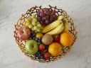 FINEBUY Obstschale Aluminium Gold 46cm Korallenoptik Bild 4