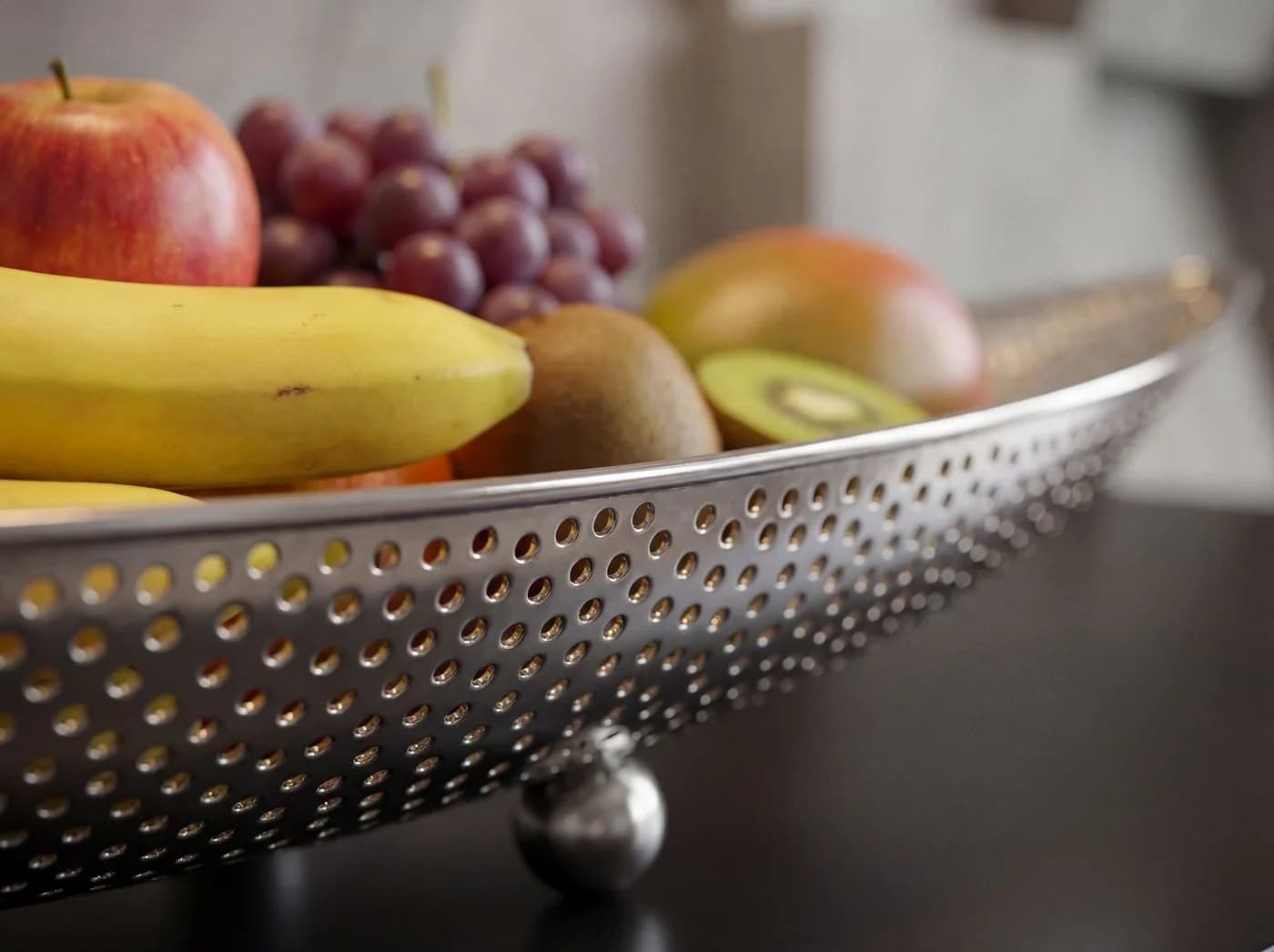 FINEBUY Obstschale Silber 60cm Metall Dekoschale mit Lochoptik - Bild 4