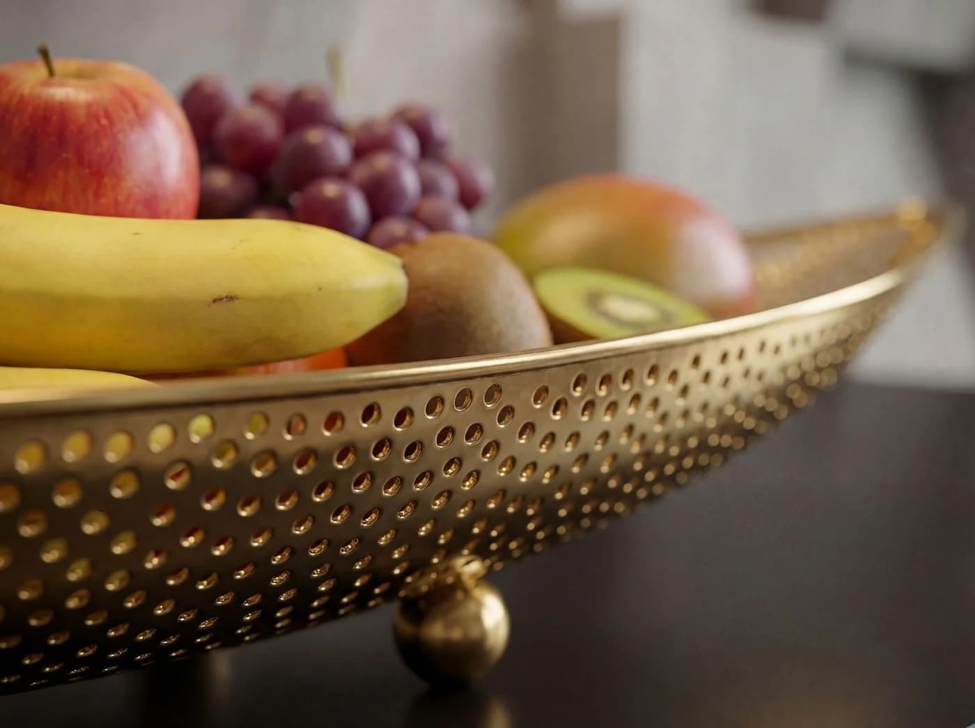 FINEBUY Obstschale Metall 60cm Oval Dekoschale Obstkorb - Bild 4