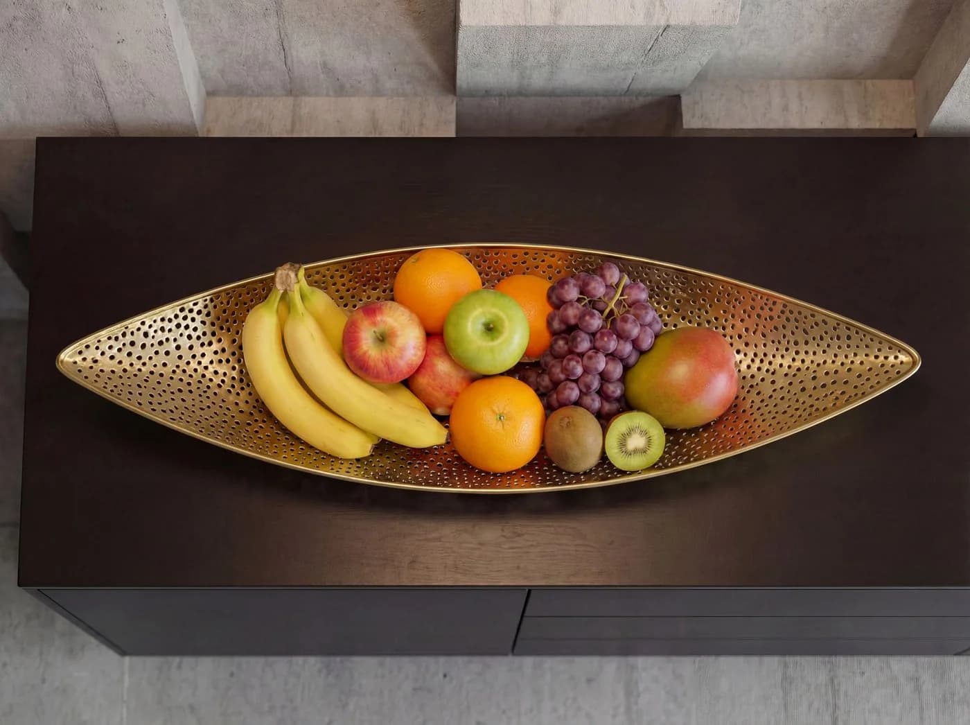 FINEBUY Obstschale Metall 60cm Oval Dekoschale Obstkorb - Bild 5