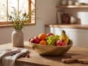 FINEBUY Obstschale Oval Aluminium Gold 30cm Bild 1