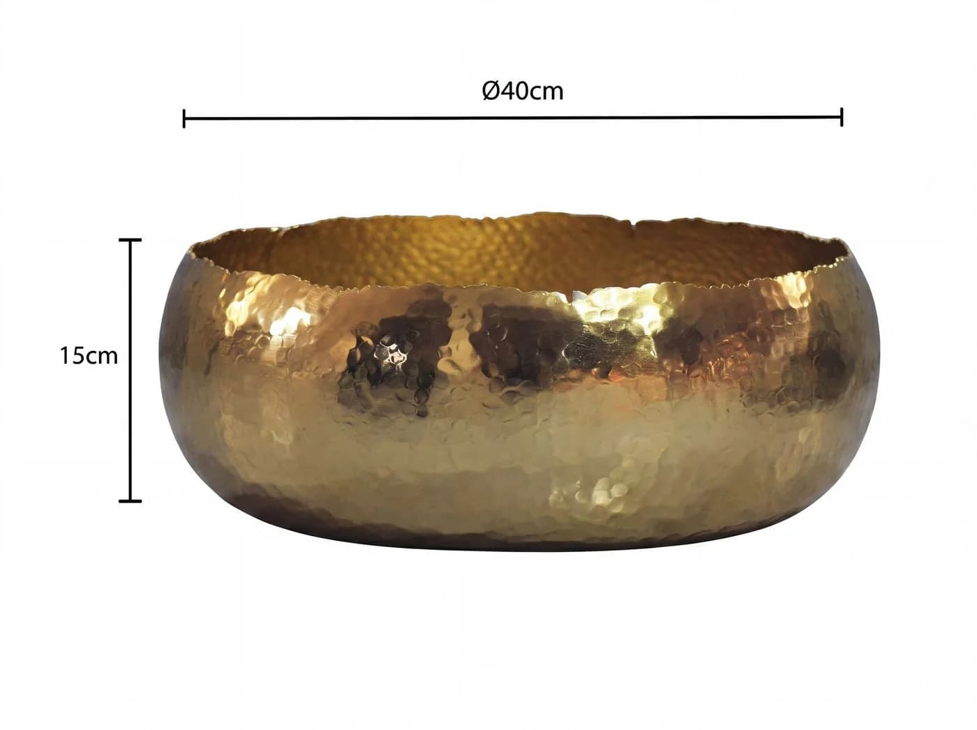 FINEBUY Aluminium Obstschale Gold 35cm mit Hammerschlag-Optik - Bild 3