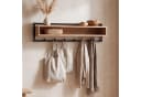 FINEBUY Wandgarderobe 90cm mit 6 Haken & Ablage Massivholz Metall Bild 3