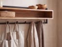 FINEBUY Wandgarderobe 90cm mit 6 Haken & Ablage Massivholz Metall Bild 5