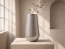FINEBUY Dekovase Silber 47 cm Standvase aus Metall Bild 1