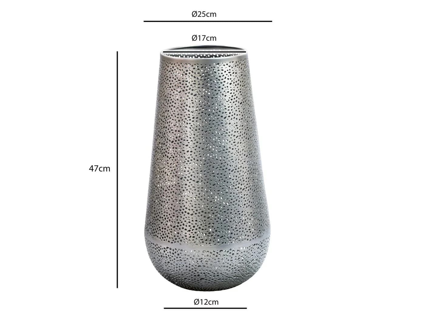 FINEBUY Dekovase Silber 47 cm Standvase aus Metall - Bild 3