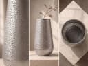 FINEBUY Dekovase Silber 47 cm Standvase aus Metall Bild 5