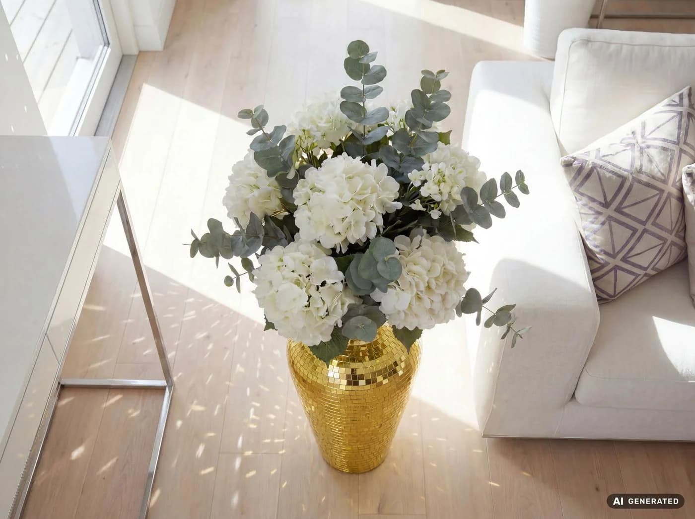 FINEBUY Bodenvase Gold Aluminium Mosaik-Design - Bild 4