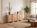 FINEBUY Sideboard 165cm Massivholz Akazienbraun Modern Bild 5