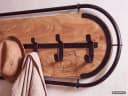 FINEBUY Wandgarderobe 120cm Massivholz Metall Braun Schwarz Bild 4