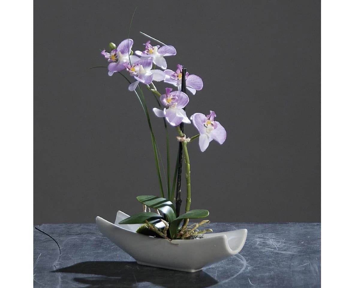 Künstliche Orchidee Lavendel 27cm in Keramikschale mucPlants