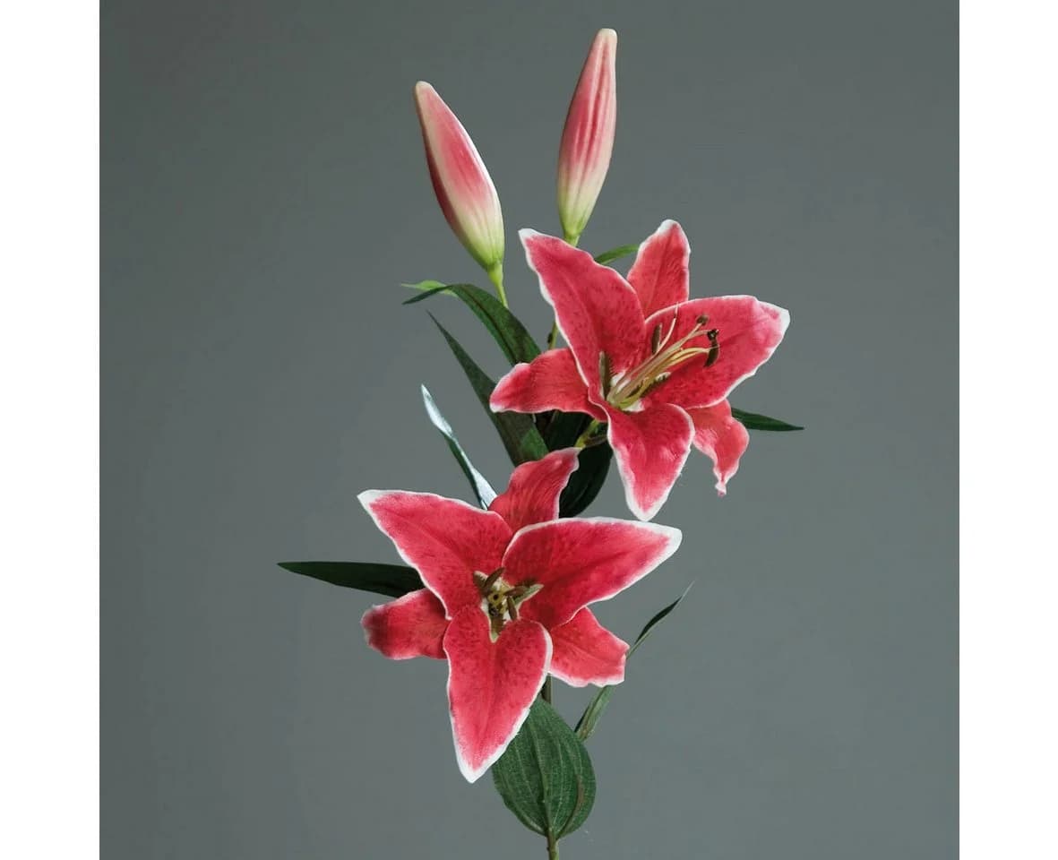 mucPlants Künstliche Lilie 85cm Fuchsia Seidenblume