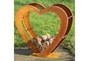 mucHome Kaminholzregal Metall Herz-Design Rostoptik Bild 4