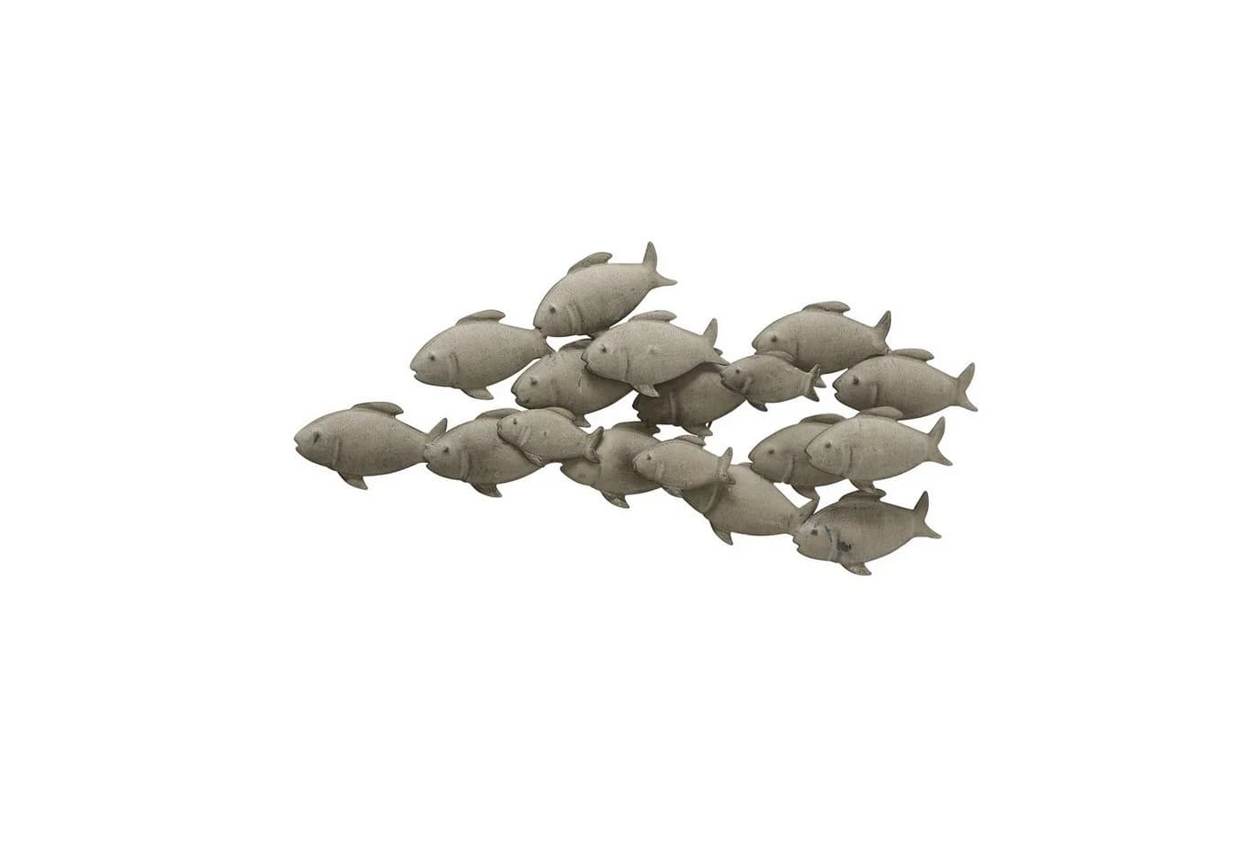mucHome Wanddekoobjekt Fischschwarm Metall Grau
