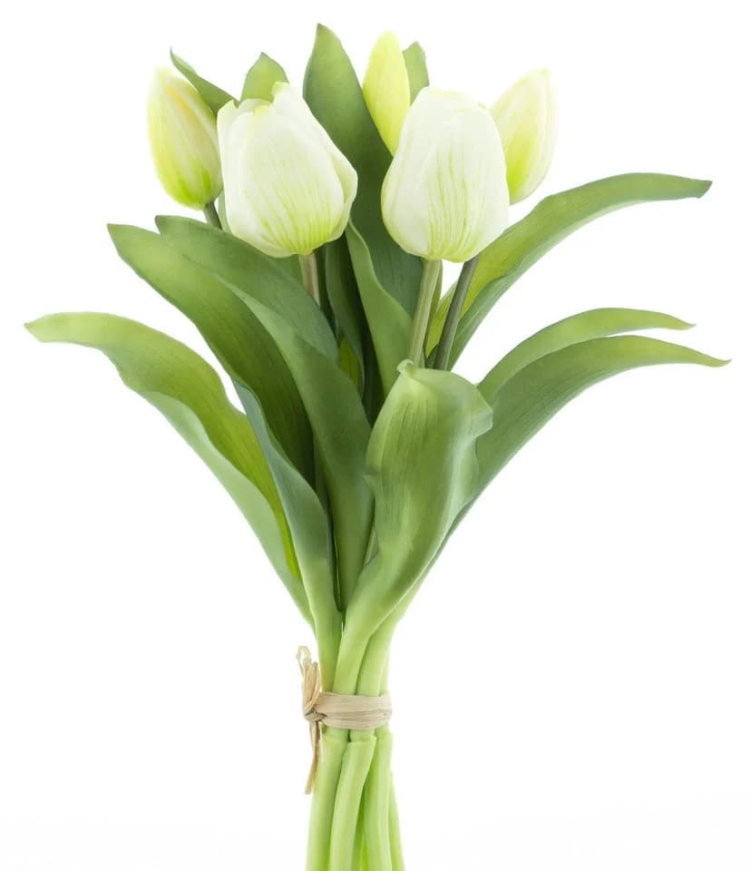 mucPlants Kunsttulpenbund 32cm Real Touch Weiß - Bild 2