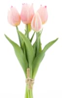 mucPlants Kunstblumenstrauß Tulpenbund 26cm Rosa Real Touch Bild 2