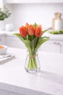 mucPlants Kunsttulpenbündel Real Touch mit 4 Tulpen & 3 Knospen Bild 1
