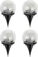 mucHome Kugelleuchte 4er Set LED Solar Kugel Bruchglas Gartenlampen Bild 3