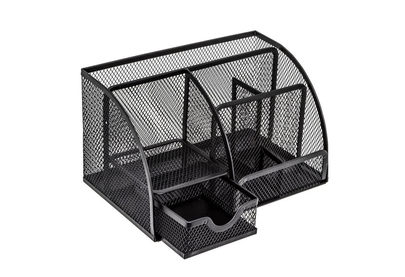 mucHome Schreibtischorganizer mit Schublade Mesh Metall Schwarz