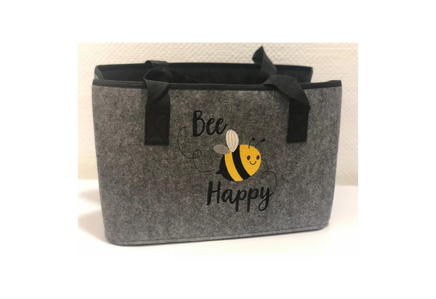 mucHome Filztasche mit Bienen-Design Grau