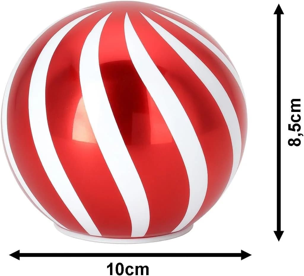 mucHome LED Kugelleuchte Deko Kugel rot/weiß 10cm - Bild 3