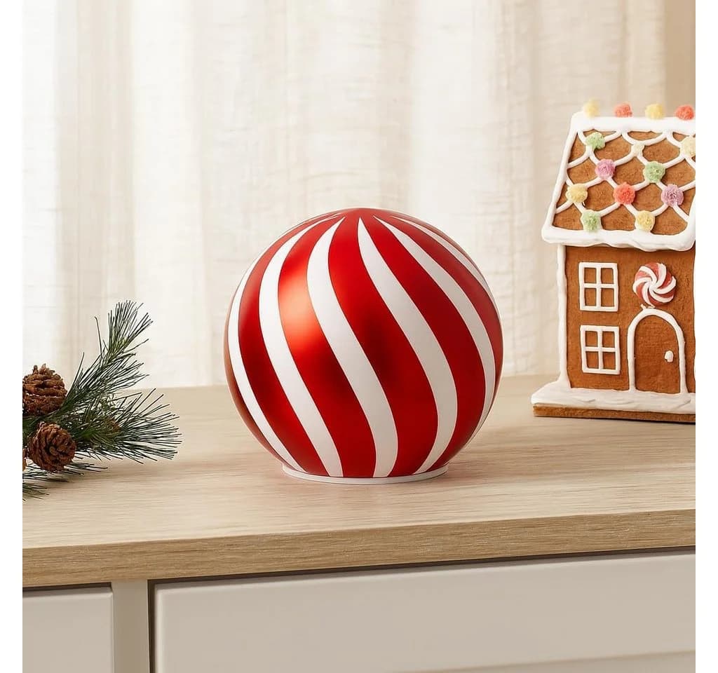 mucHome LED Kugelleuchte Deko Kugel rot/weiß 10cm - Bild 5