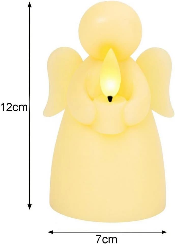 mucHome LED-Kerze Echtwachs flackerndem Licht Timer Engel oder Tannenbaum - Bild 4
