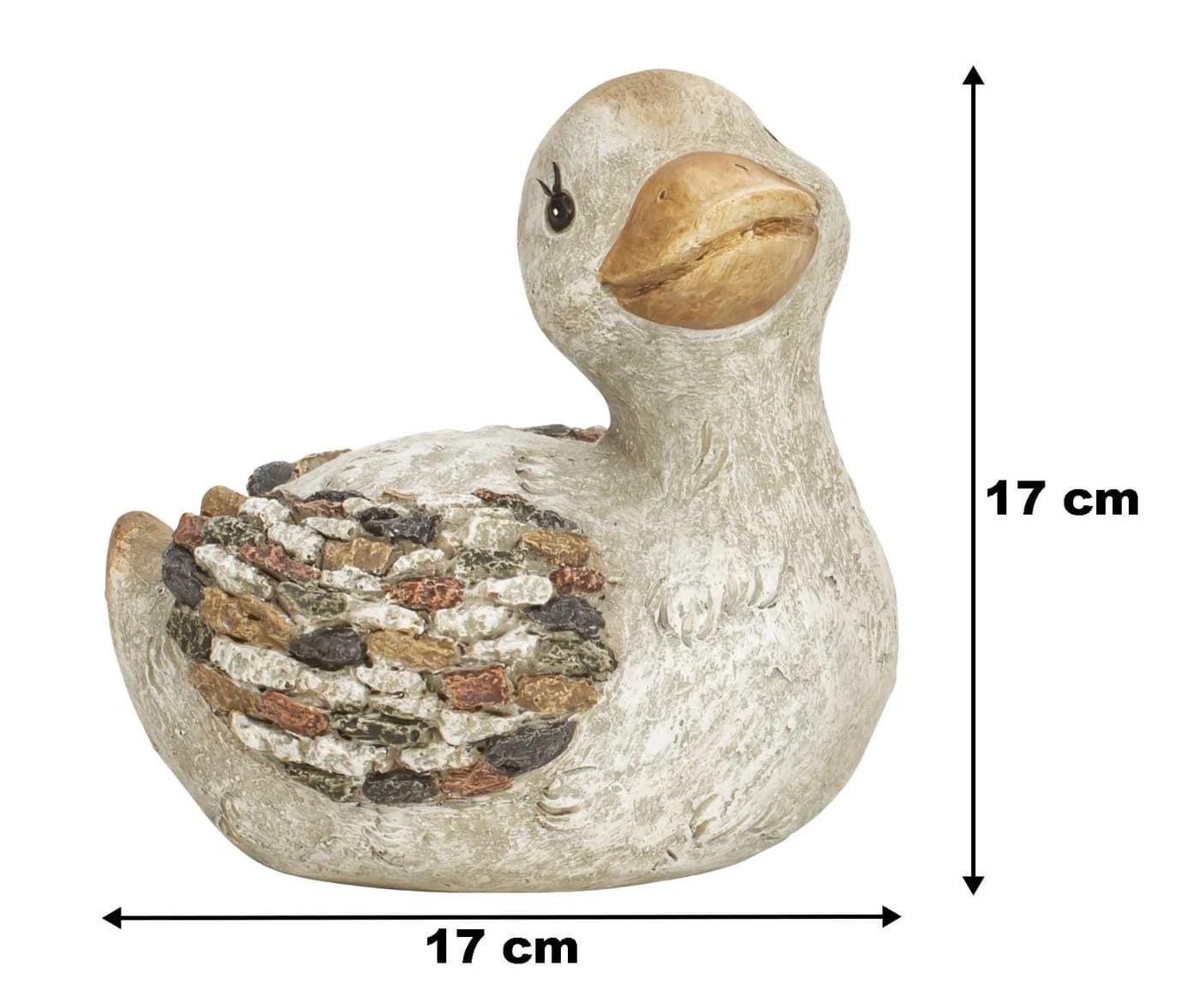mucHome Gartenfigur Entenpaar grau-braun Polyresin