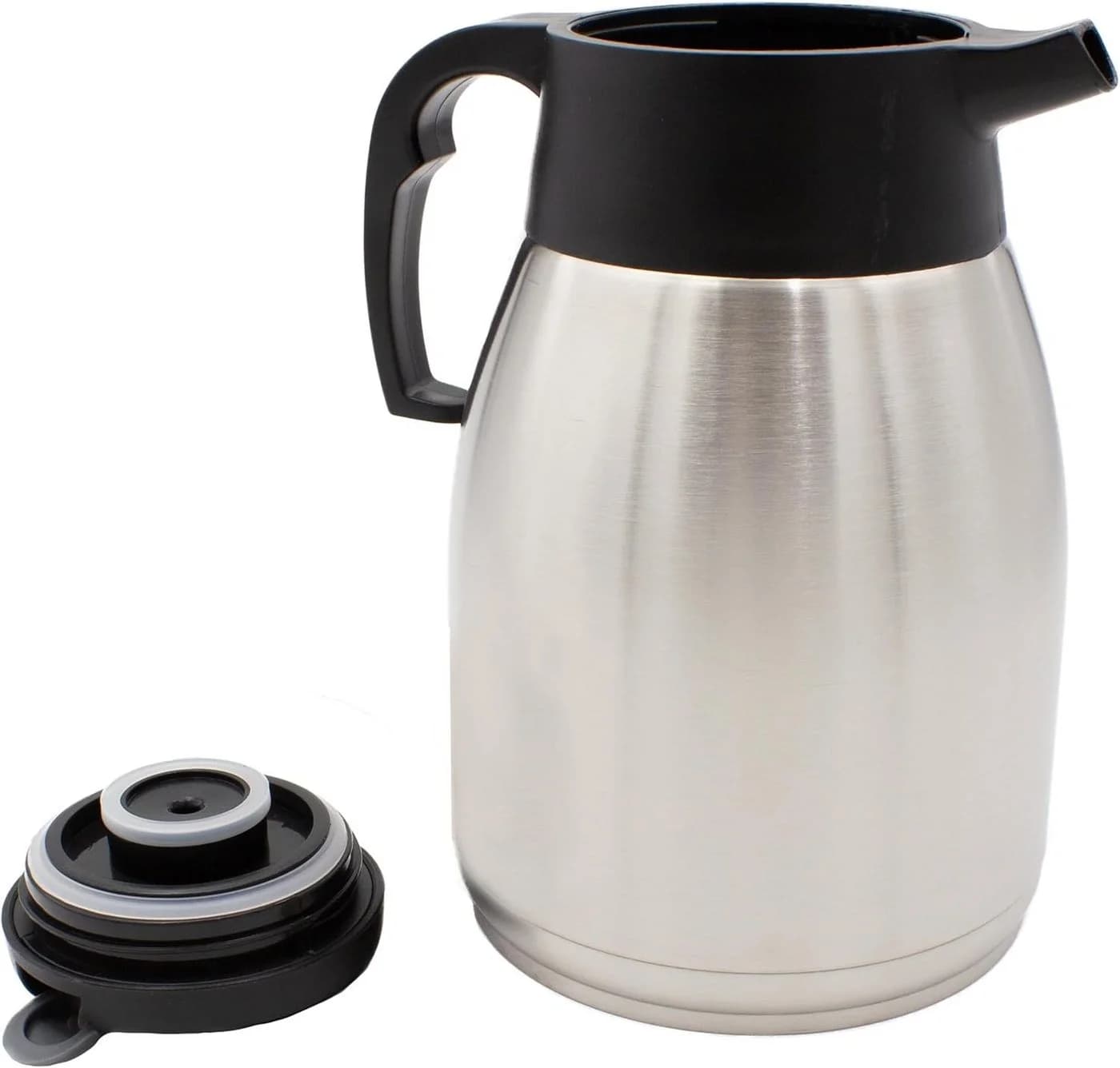 mucHome Thermoskanne 1,5L Edelstahl Doppelwandig Einhandbedienung - Bild 3