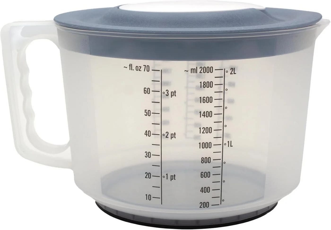mucHome Messbecher 3in1 Rührbecher 2L mit Spritzschutz blau - Bild 3