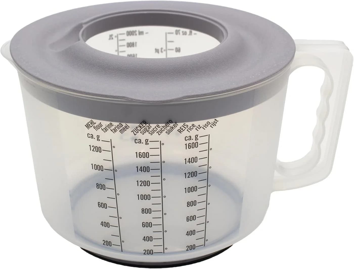 mucHome Messbecher 3in1 Rührbecher 2L mit Spritzschutz blau - Bild 4