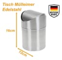 mucHome Tischmülleimer Edelstahl mit Schwingdeckel Bild 1