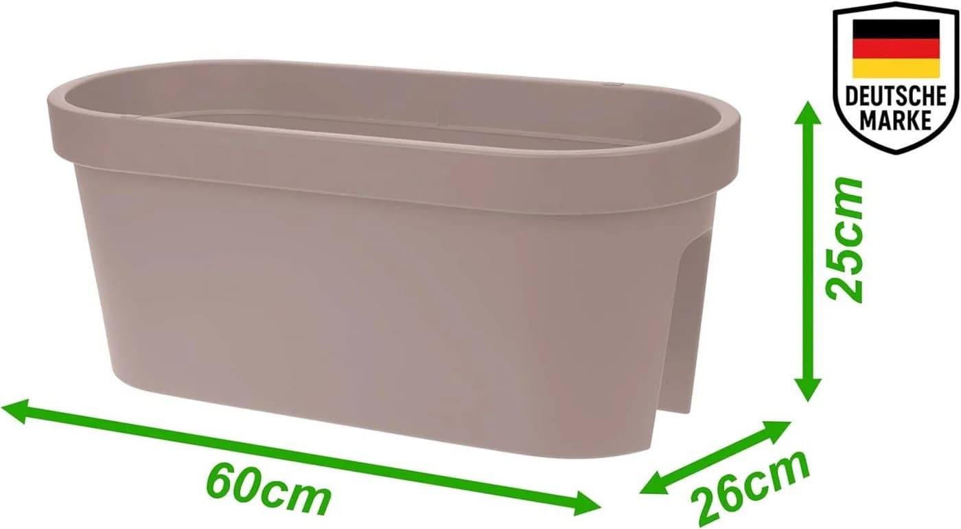mucHome Balkonkasten für Geländer 60cm Kunststoff Blumenkasten Blumentopf Pflanztopf - Bild 3