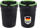 mucHome Aschenbecher 2er Set Schwarz mit Windschutz Bild 2