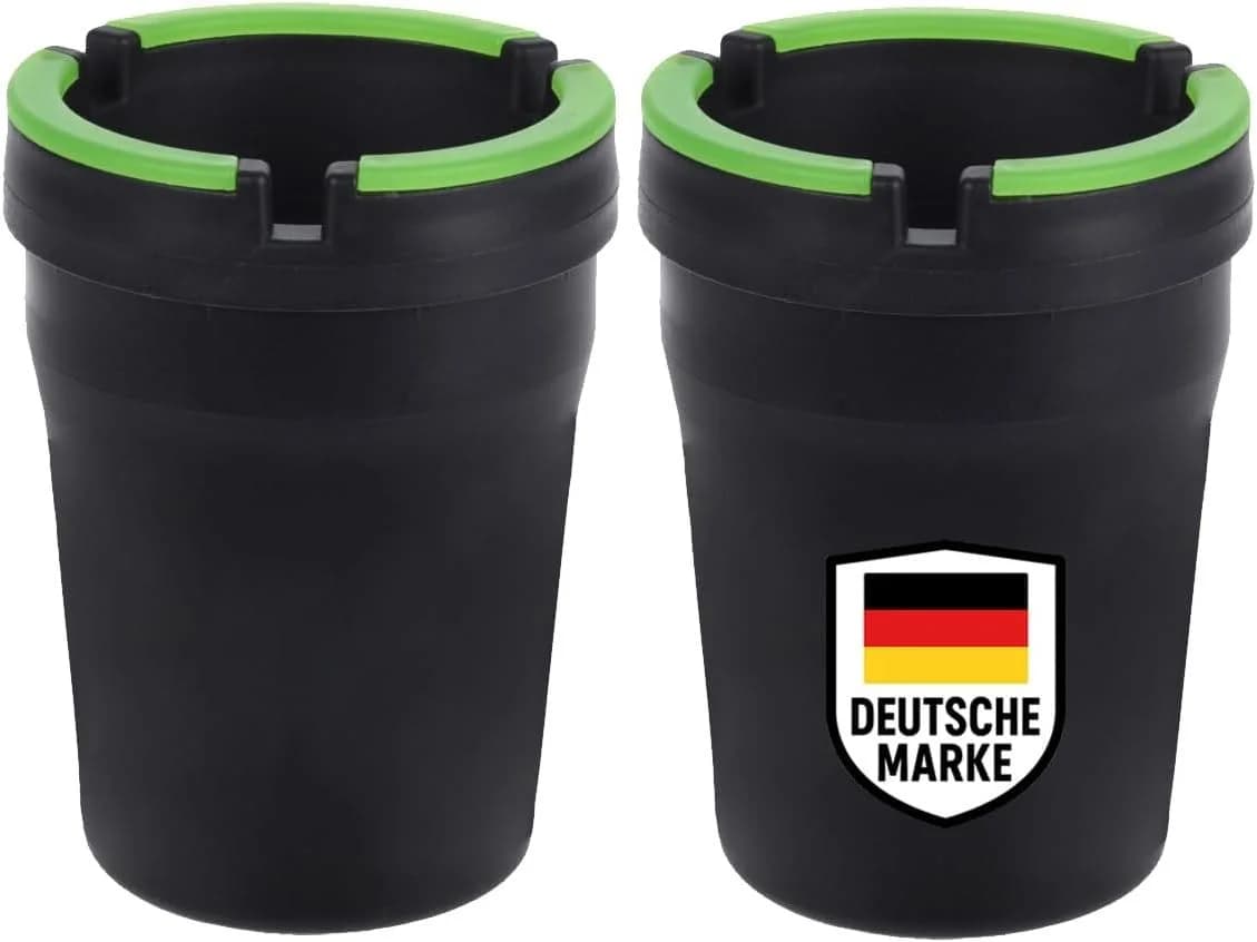 mucHome Aschenbecher 2er Set Schwarz mit Windschutz - Bild 2