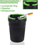 mucHome Aschenbecher 2er Set Schwarz mit Windschutz Bild 4