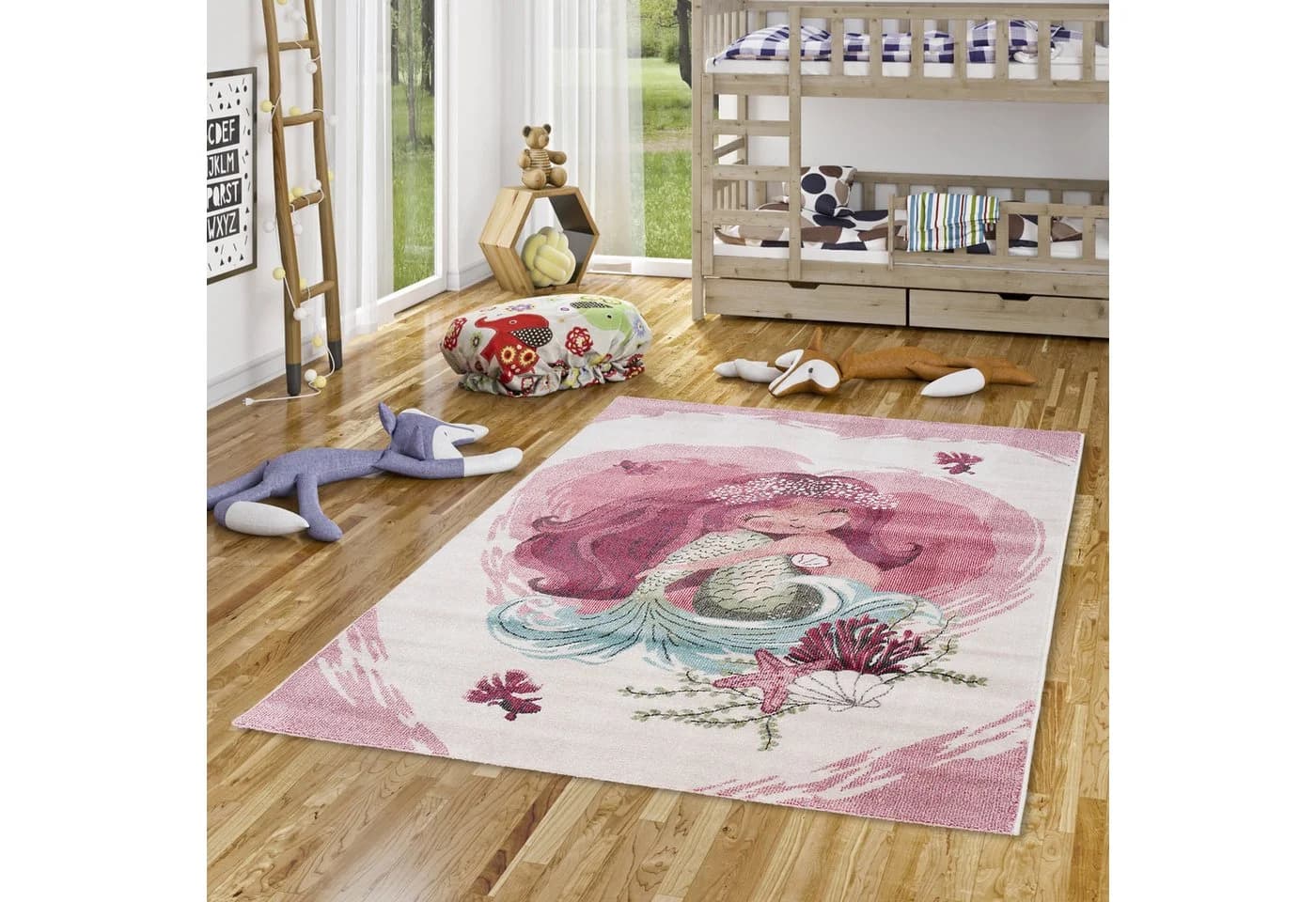 Pergamon Kinderteppich Maui Kids Meerjungfrau Rosa Rechteckig - Bild 2