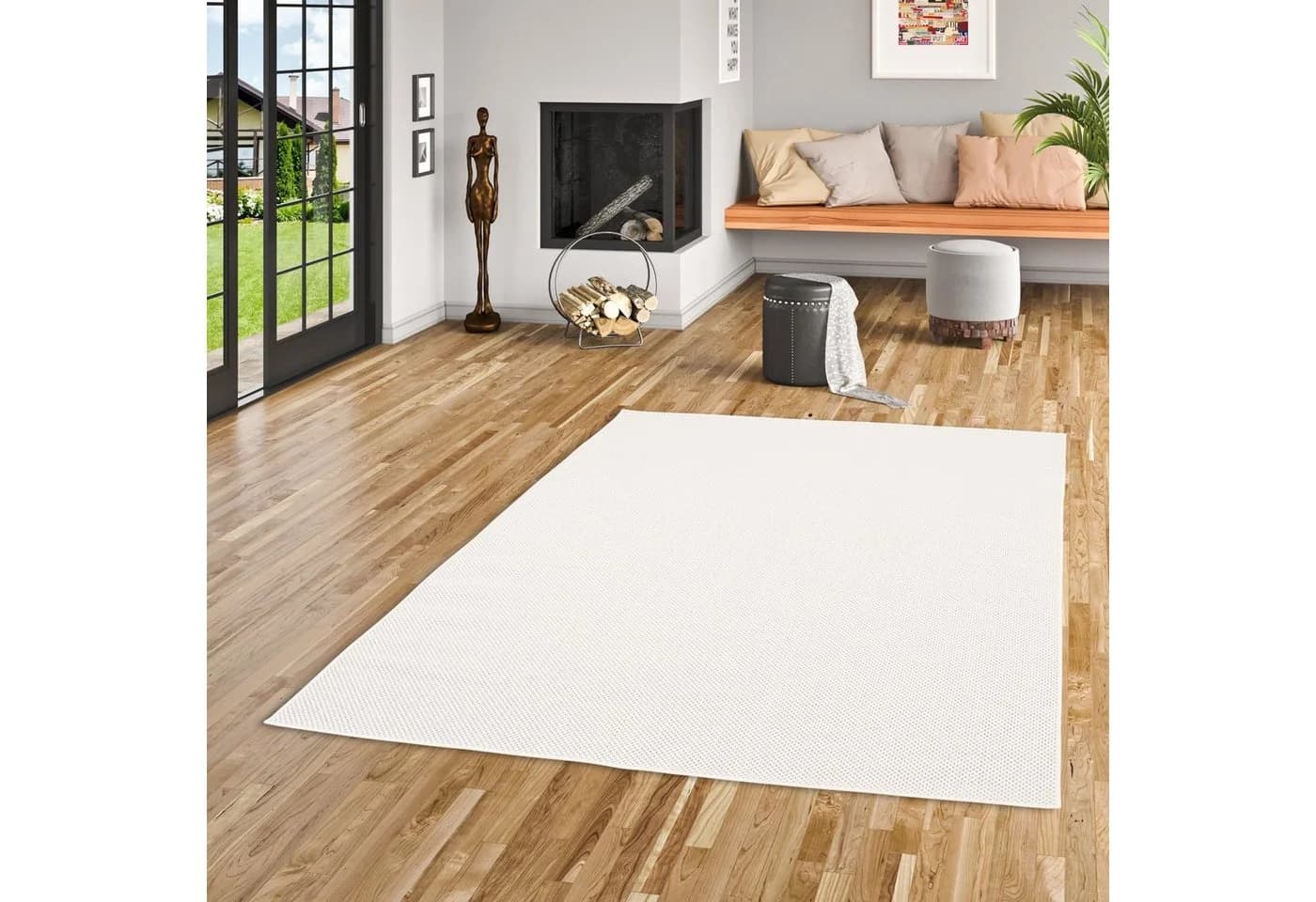 Pergamon Outdoorteppich Valencia Mix Beige/Weiß Flachgewebe - Bild 2