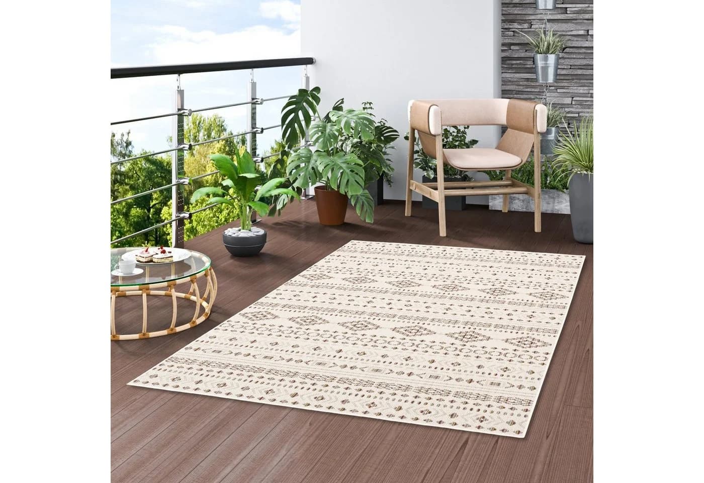 Pergamon Outdoorteppich Campus Ethno Beige/Bunt - Bild 2