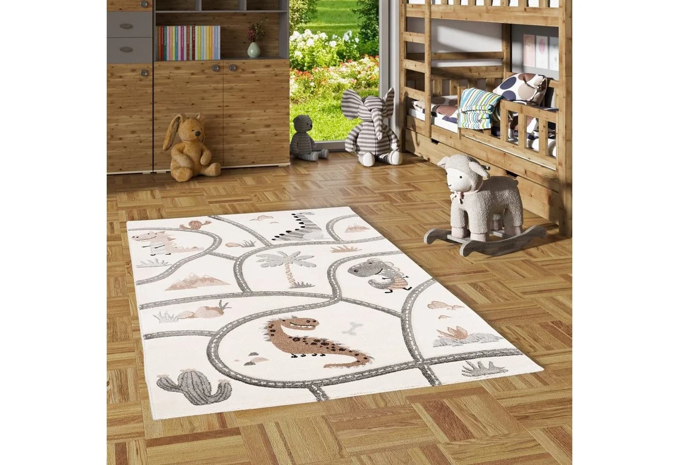 Pergamon Kinderteppich Maui Kids Dino Straßenteppich Rechteckig 13 mm - Bild 2