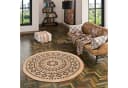 Pergamon Jute Teppich Nele Ethno Rund Beige Handgefertigt Bild 2