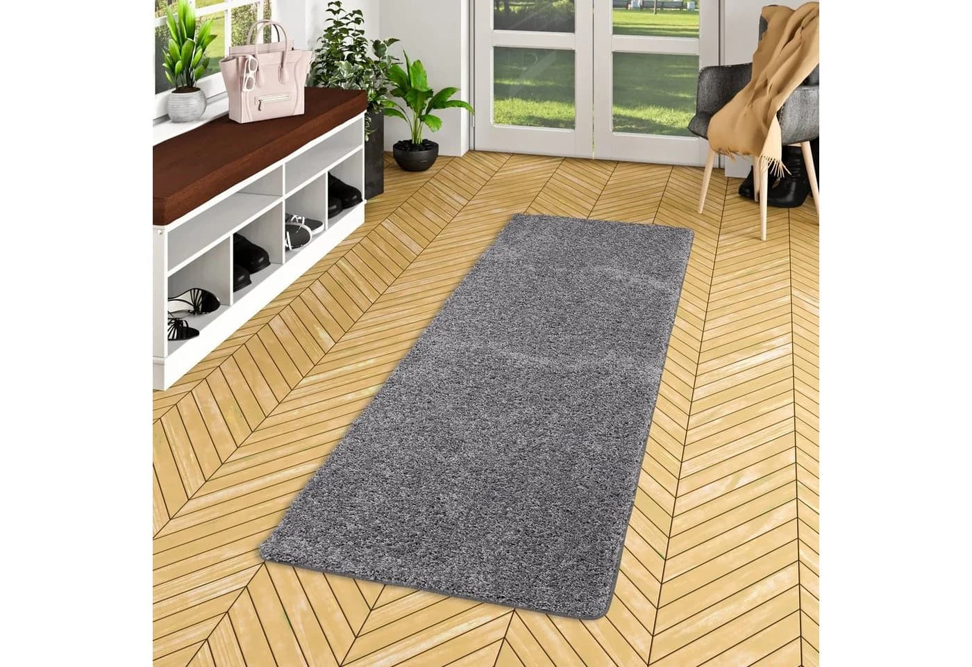 Snapstyle Hochflor-Teppich Milano Grau Rechteckig - Bild 2