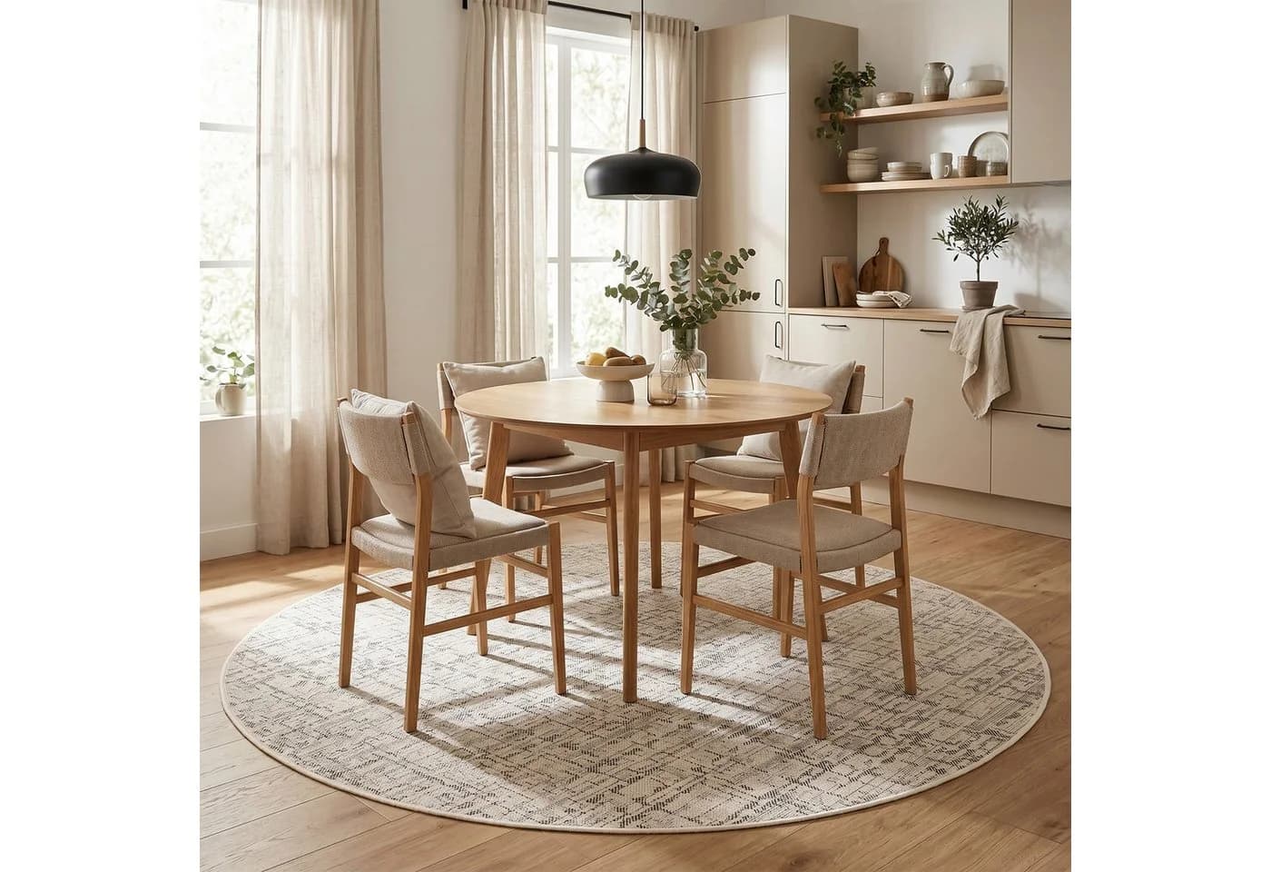 Snapstyle Outdoorteppich Oslo Rund Creme Kunstfaser - Bild 5