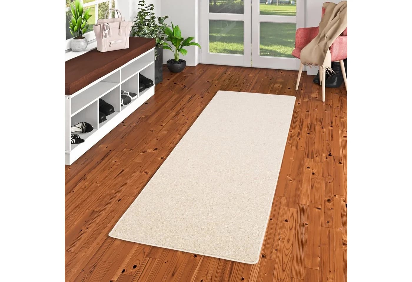 Snapstyle Veloursteppich Hochflor Läufer Mona Creme - Bild 2