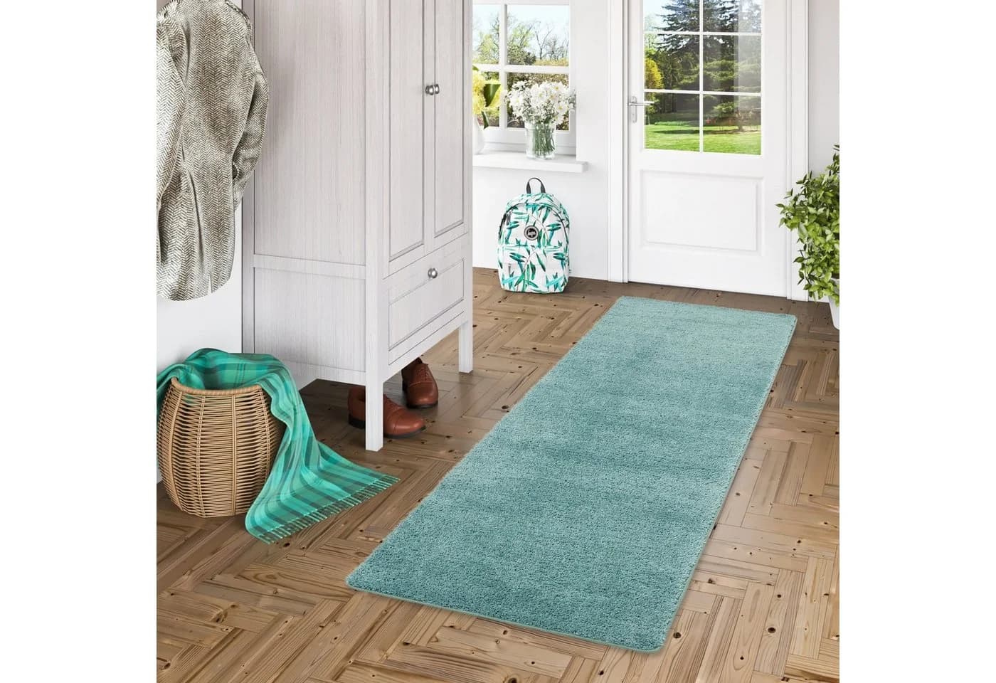 Snapstyle Läufer Hochflor Shaggy Läufer Teppich Palace Mintgrün - Bild 2